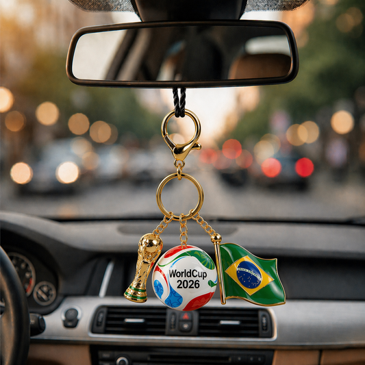 Premium WC x Brazil Custom Trophy Ball Flag Car Charm DATND TANTD 220426