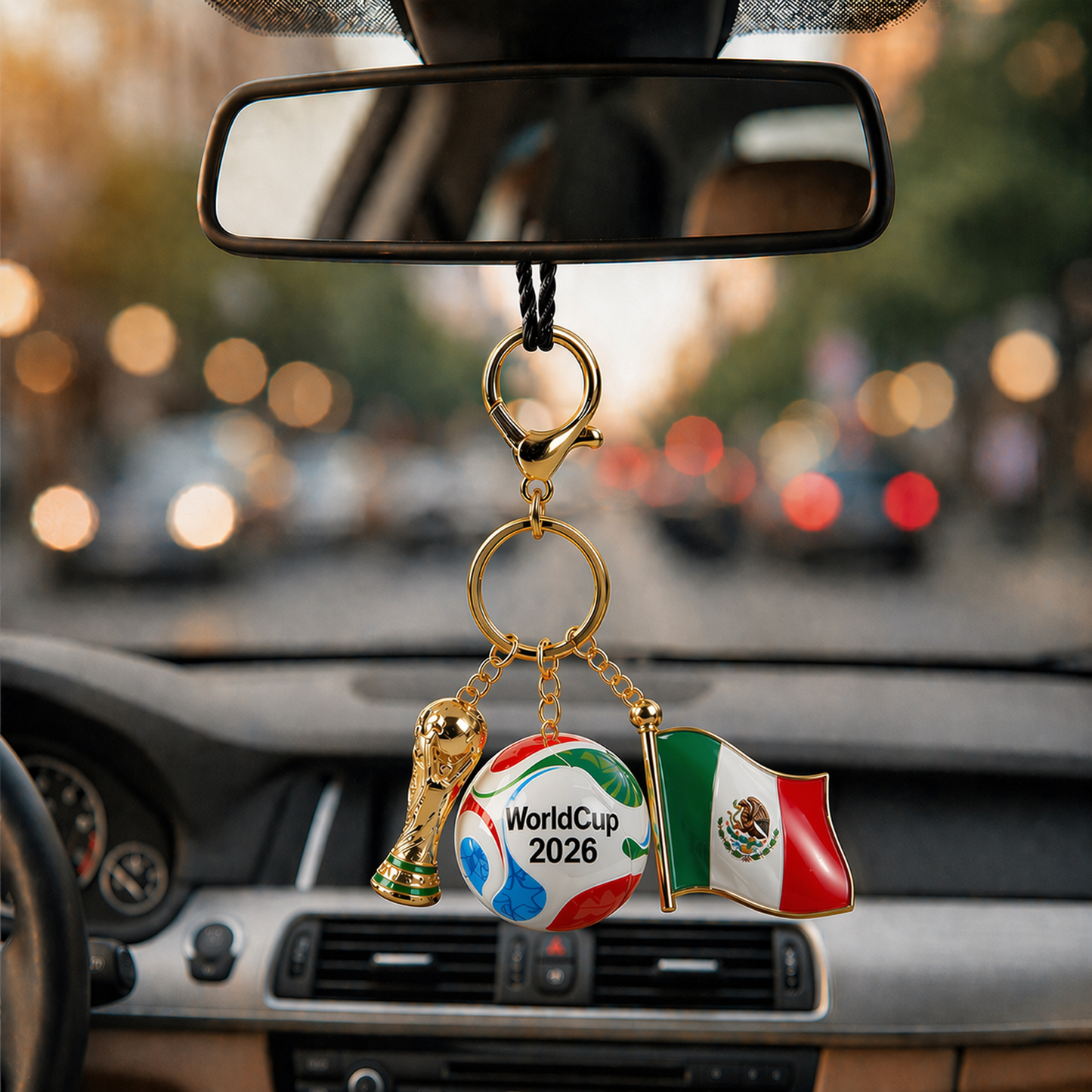 Premium WC x Mexico Custom Trophy Ball Flag Car Charm DATND TANTD 220426