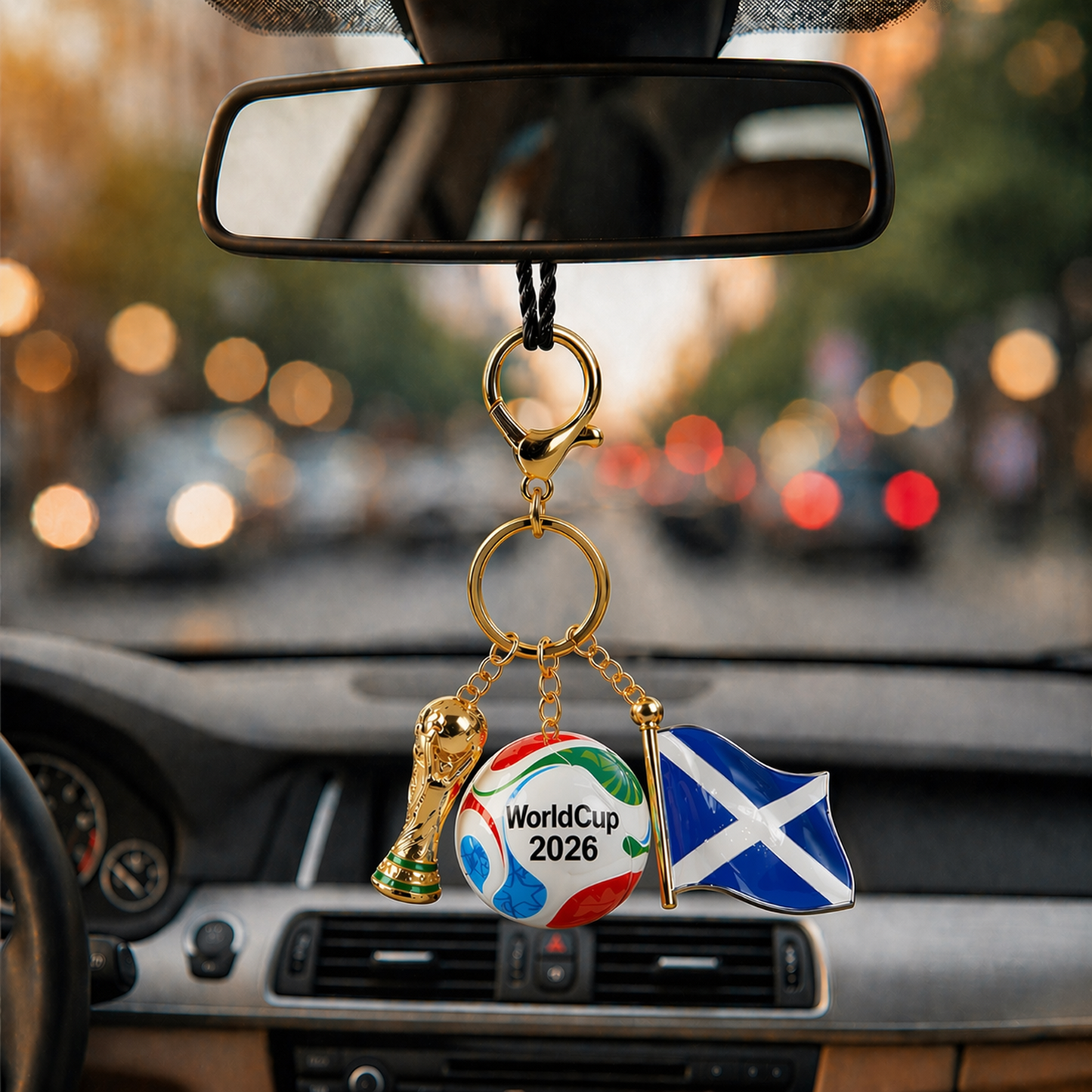 Premium WC x Scotland Custom Trophy Ball Flag Car Charm DATND TANTD 220426