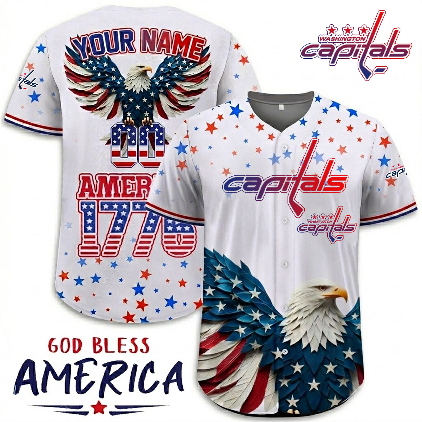 Premium WSH x NHL Independence Day Celebration 3D Baseball Jersey DATND TANTD 260326