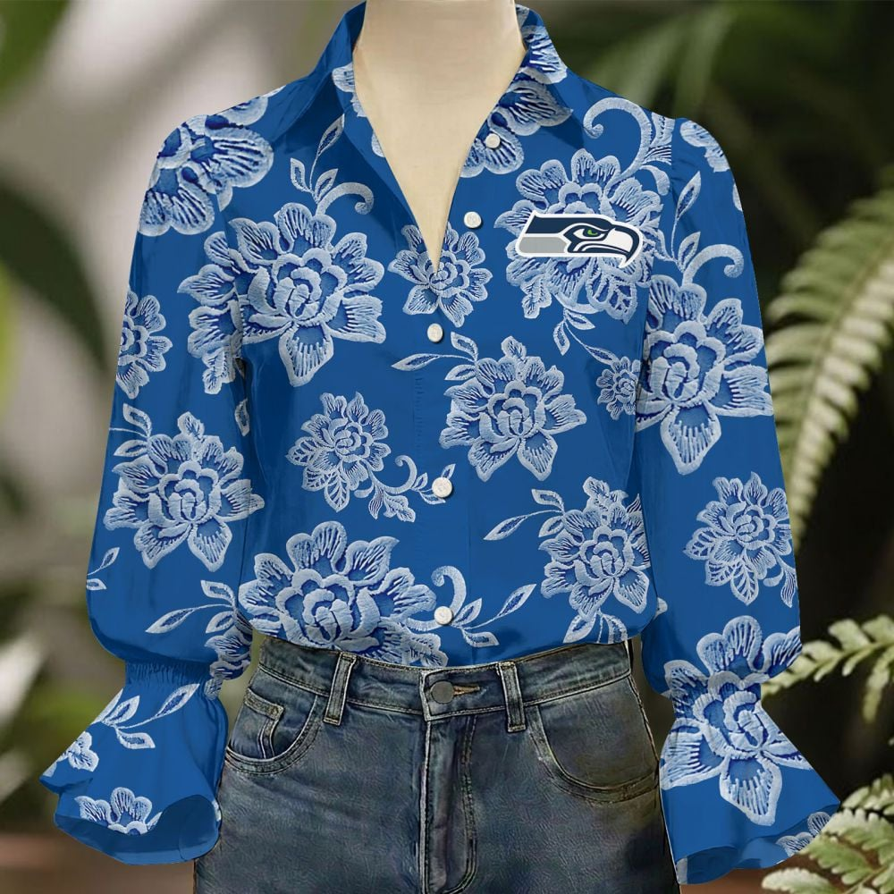 SEA x NFL 3D Collared Lace Long Sleeved Shirt 2004 DatND DVT