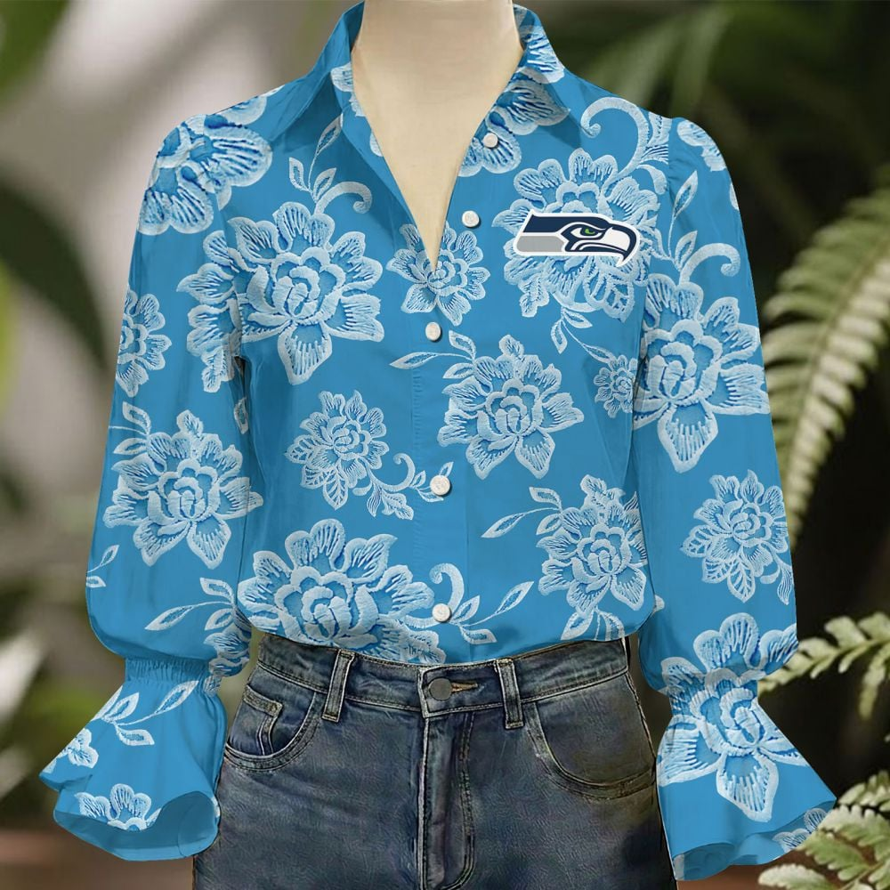 SEA x NFL 3D Collared Lace Long Sleeved Shirt 2004 DatND DVT