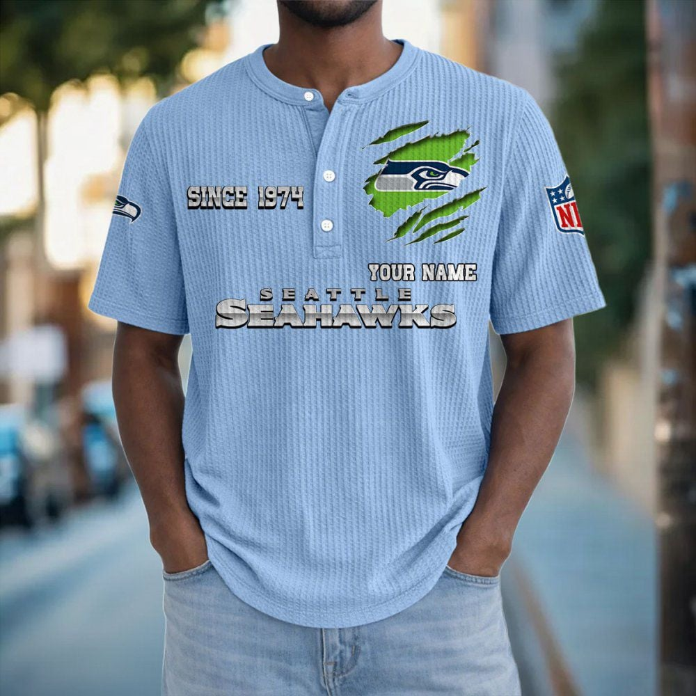SEA x NFL Crew Neck Button Henley Tshirt 0405 DatND DVT