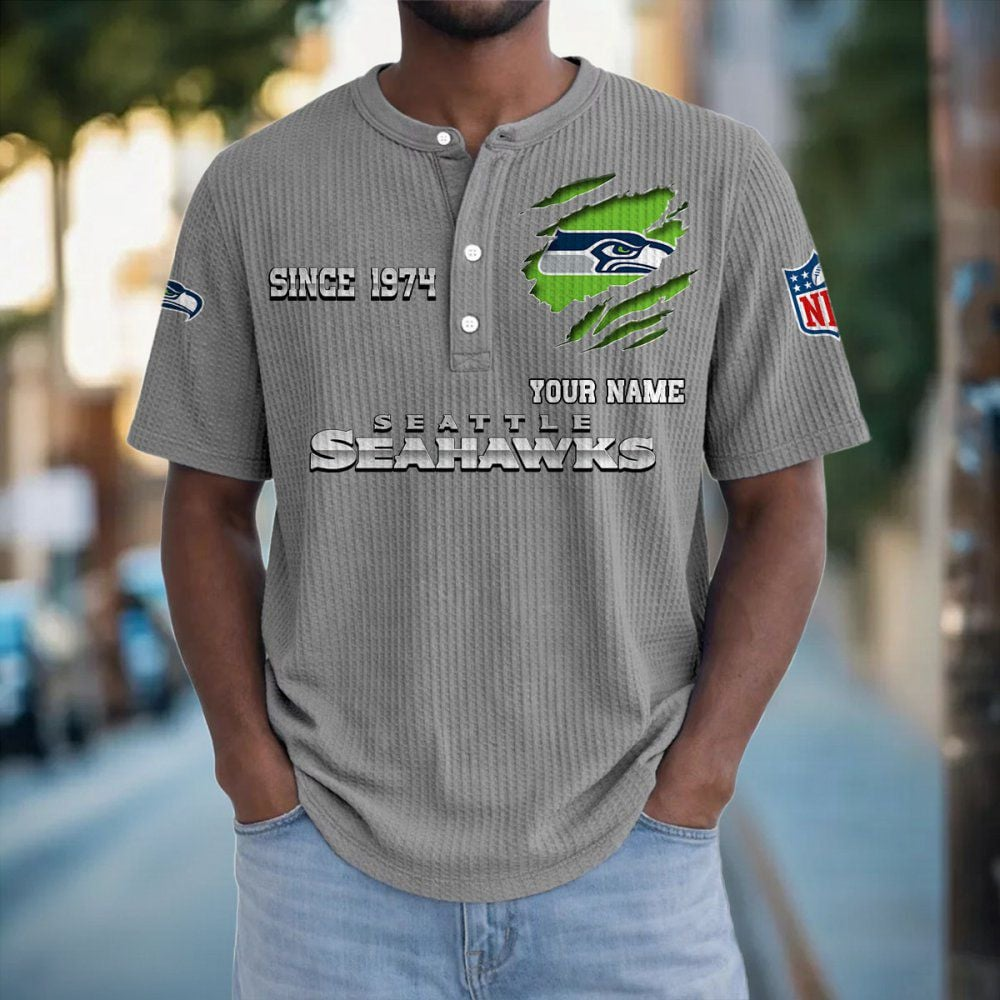 SEA x NFL Crew Neck Button Henley Tshirt 0405 DatND DVT