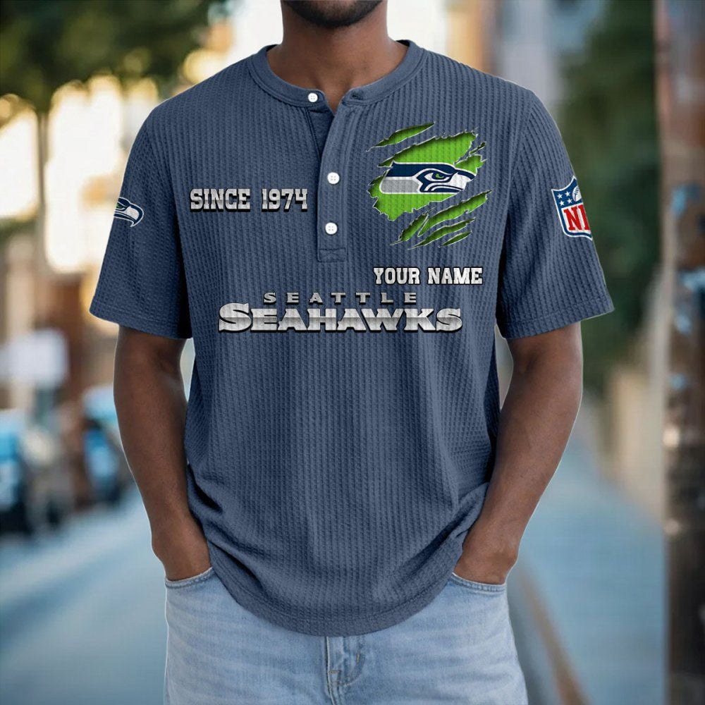 SEA x NFL Crew Neck Button Henley Tshirt 0405 DatND DVT