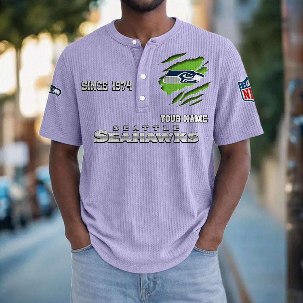 SEA x NFL Crew Neck Button Henley Tshirt 0405 DatND DVT