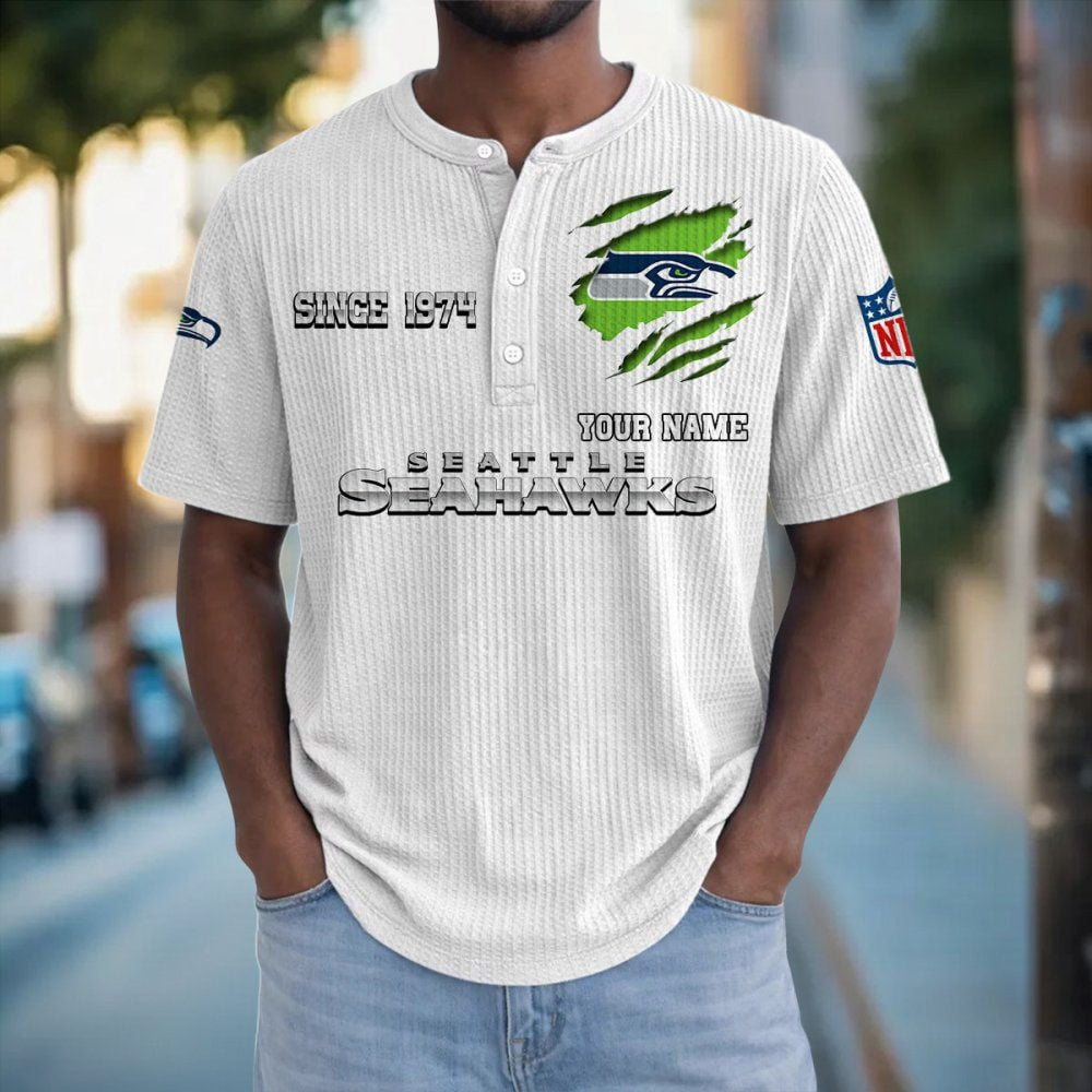 SEA x NFL Crew Neck Button Henley Tshirt 0405 DatND DVT