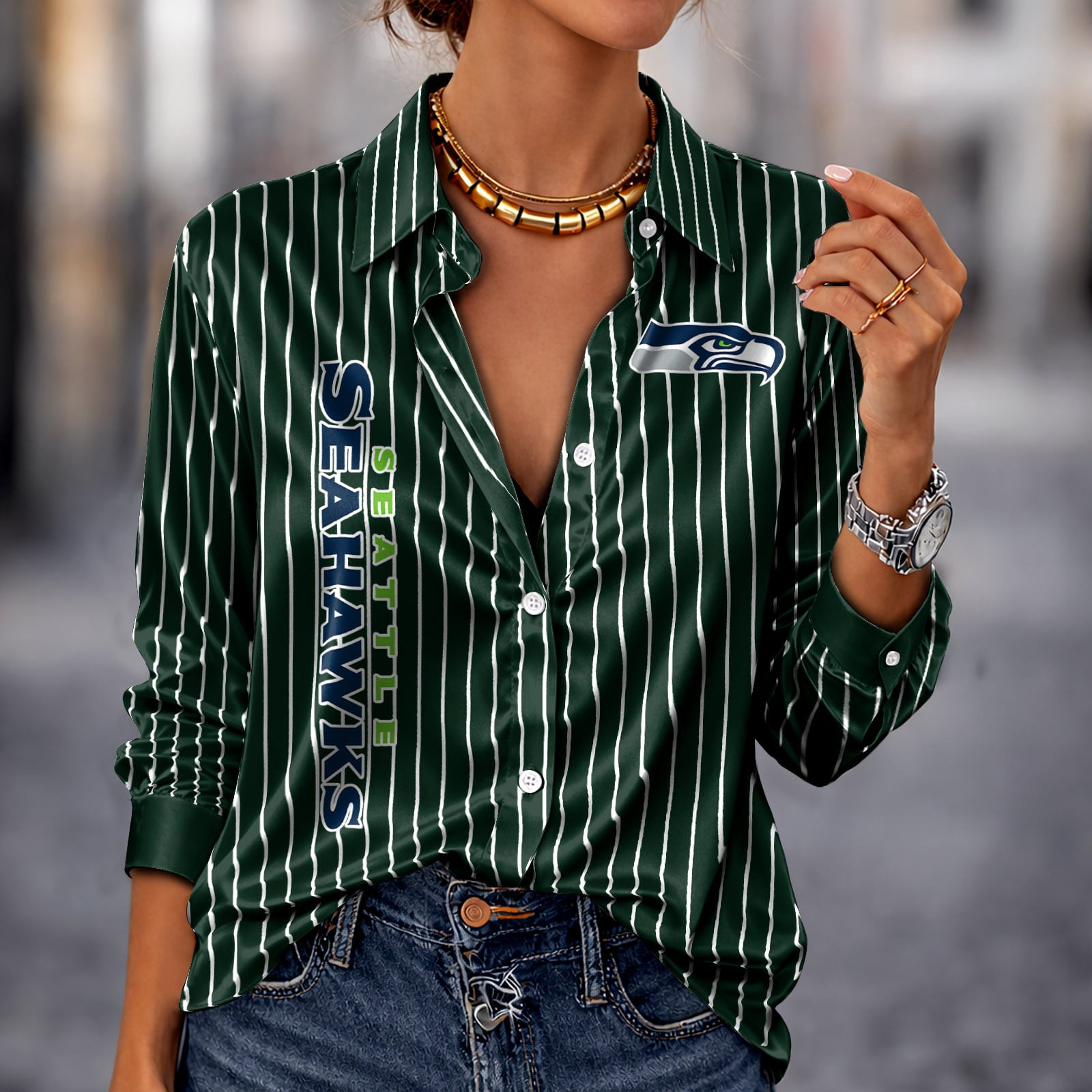 SEA x NFL Premium Stripe Shirt DATND TANTD 010426 Green