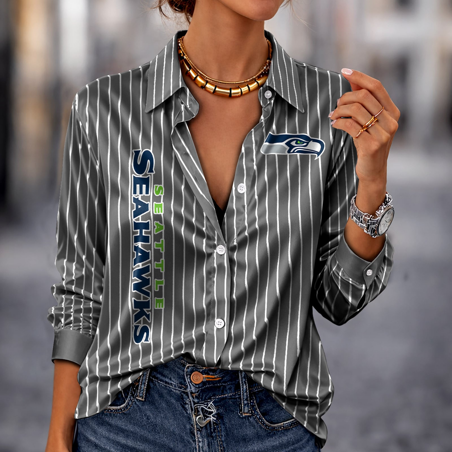 SEA x NFL Premium Stripe Shirt DATND TANTD 010426 Grey