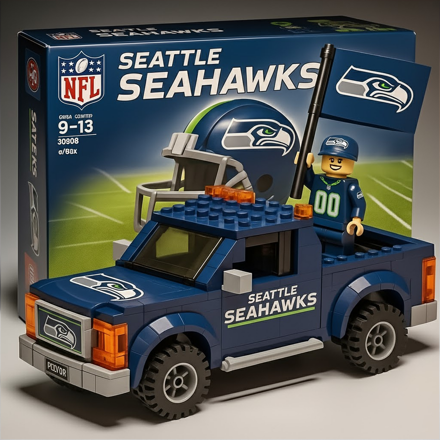 SEA x NFL Champions Building Blocks Truck Toy Set DatND DVT