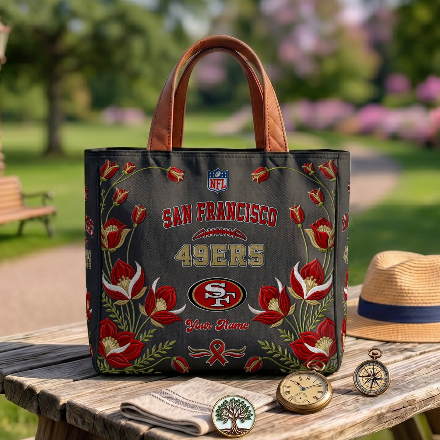 SF x NFL Printed Canvas Tote Bag 1604 DatND DVT