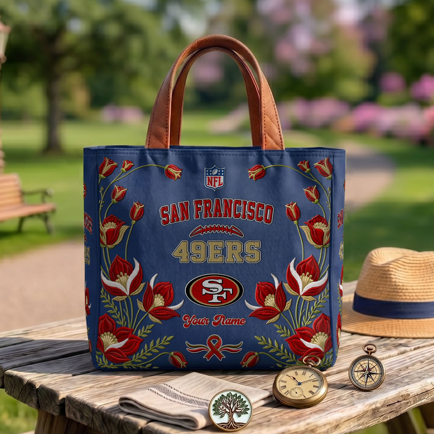 SF x NFL Printed Canvas Tote Bag 1604 DatND DVT