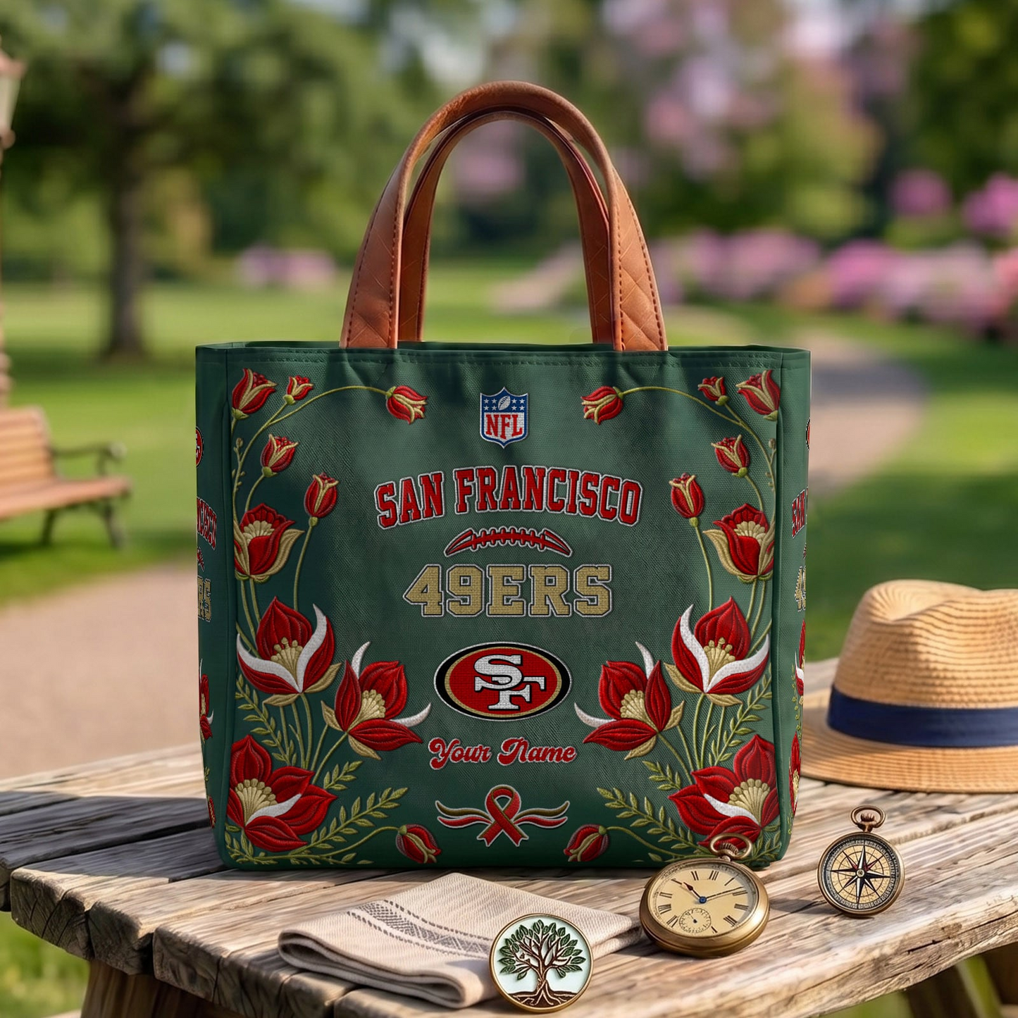 SF x NFL Printed Canvas Tote Bag 1604 DatND DVT