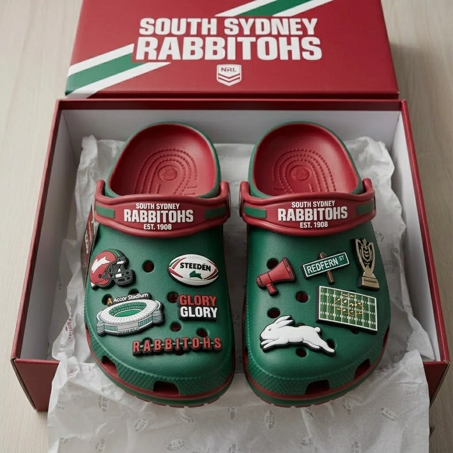 SOU x NRL Premium Crocs Clogs Shoes DATND TANTD 030426