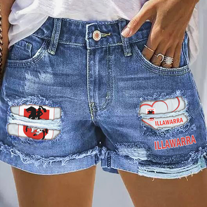 STG x NRL Rip Print Fashion Denim Shorts 0904 DatND DVT