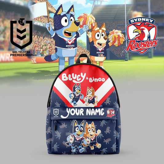 SYD x NRL Bluey and Bingo Back Pack Custom Name For Fans 2803 DatND DVT