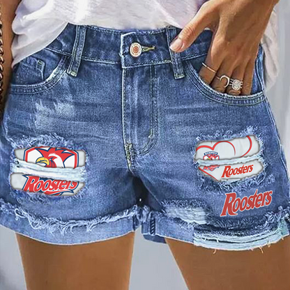 SYD x NRL Rip Print Fashion Denim Shorts 0904 DatND DVT