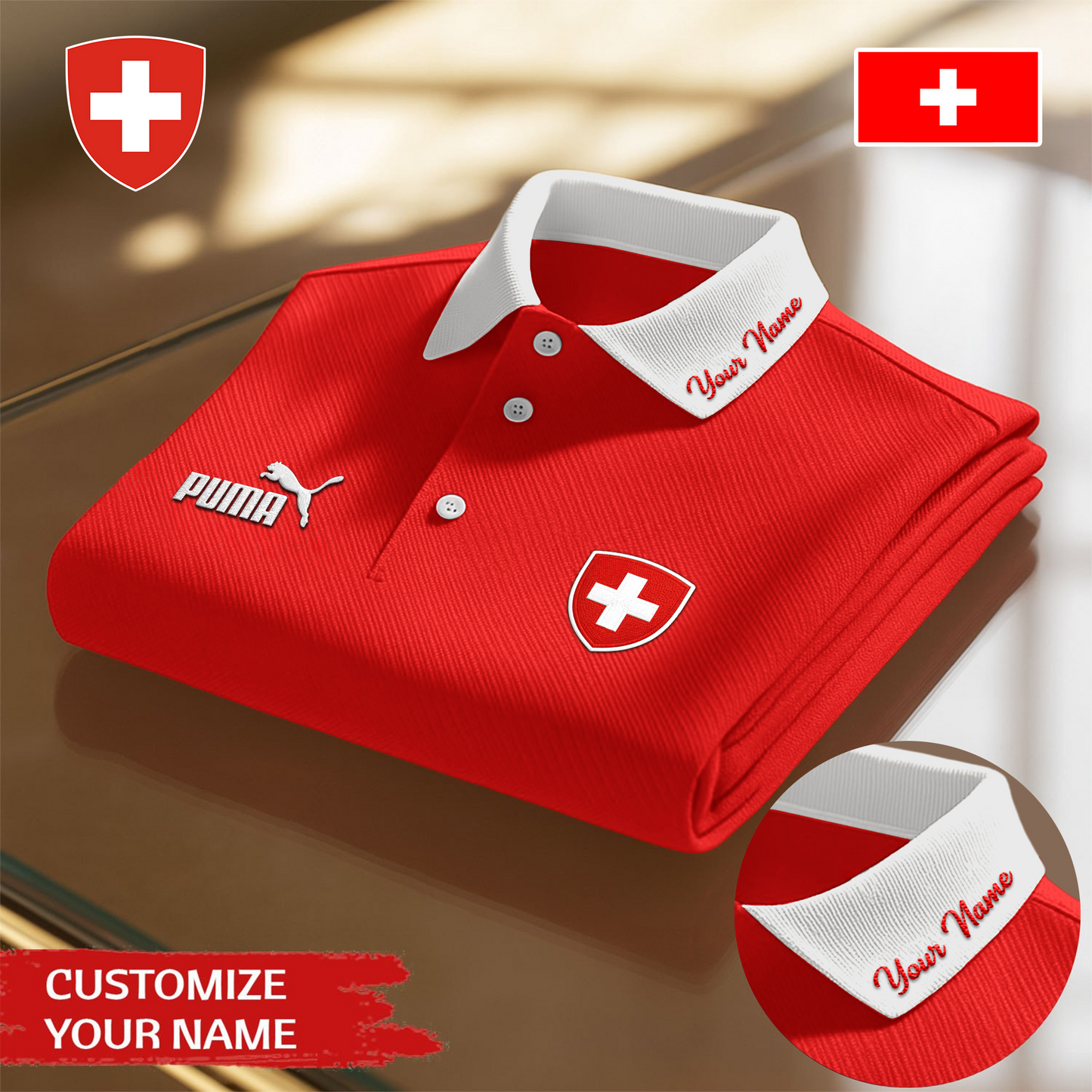 Switzerland Premium WC26 Polo Shirt 0805 DatND DVT