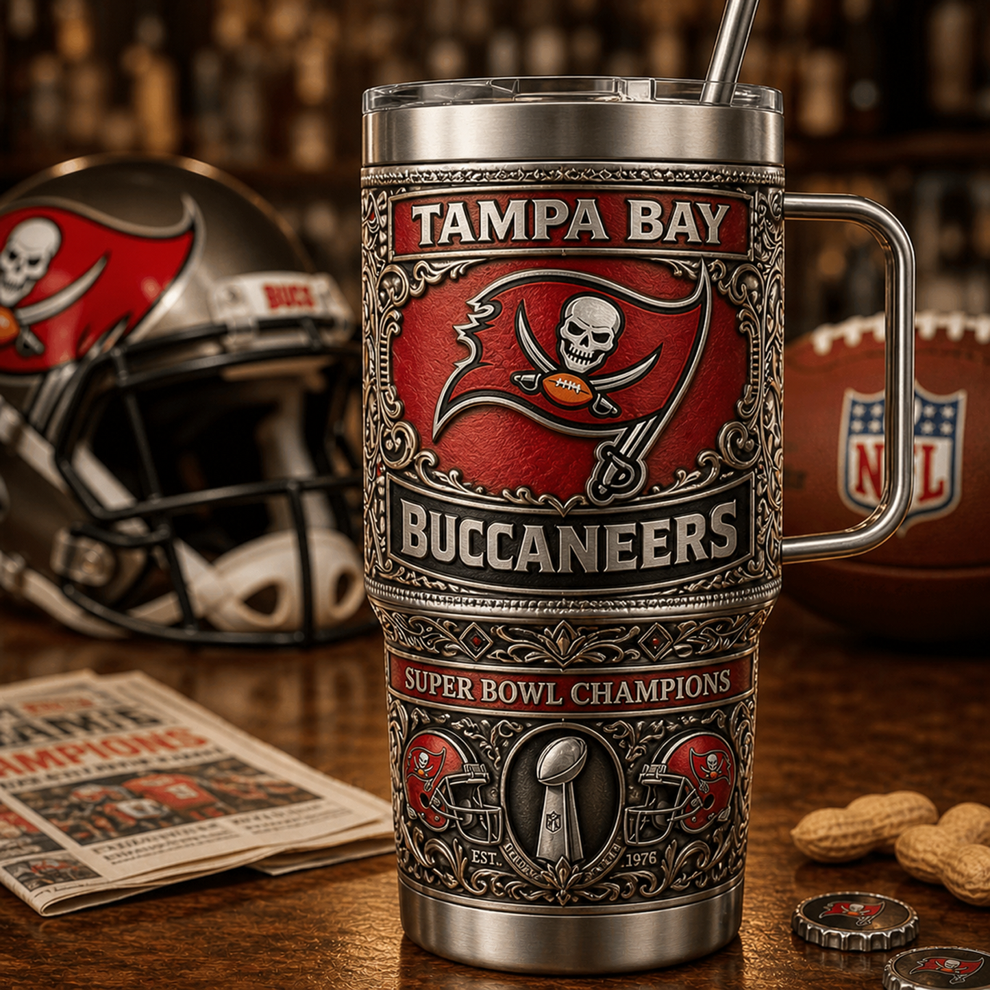TB x NFL 40oz Insulated Tumbler With Handle – Premium Fan Edition 0605 DatND DVT