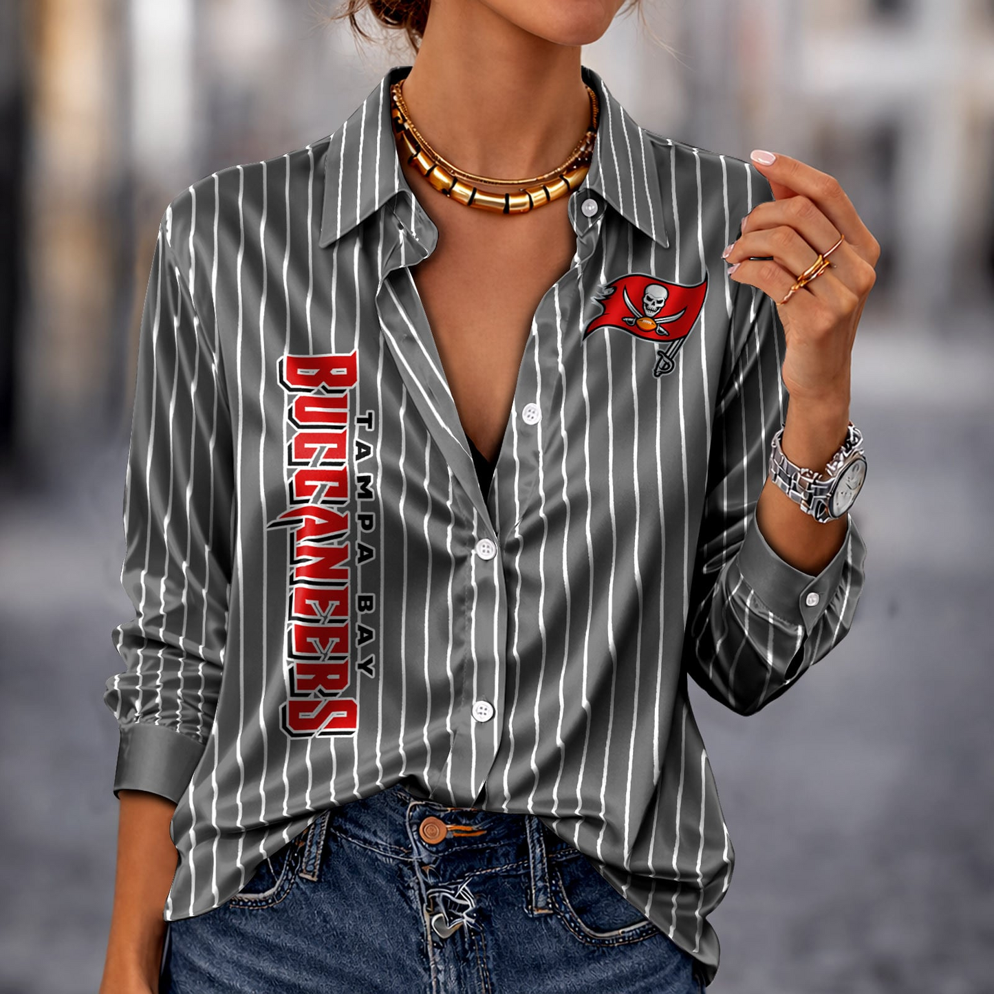 TB x NFL Premium Stripe Shirt DATND TANTD 010426 Grey
