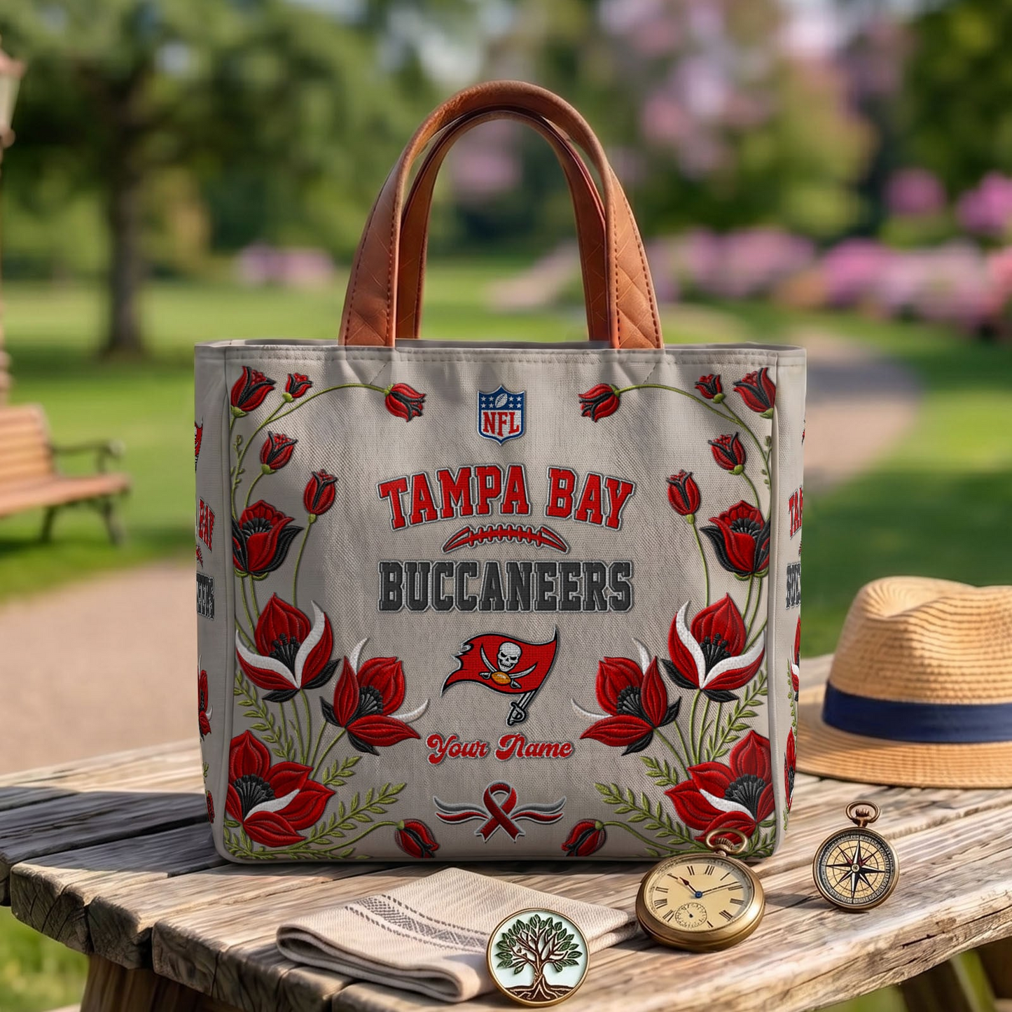 TB x NFL Printed Canvas Tote Bag 1604 DatND DVT