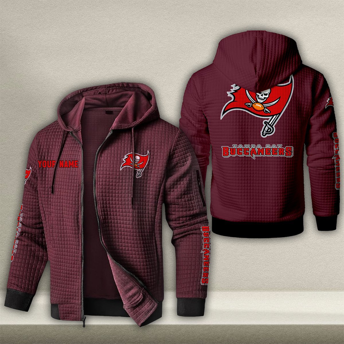 TB x NFL Quilted Zip Hoodie DatND DVT