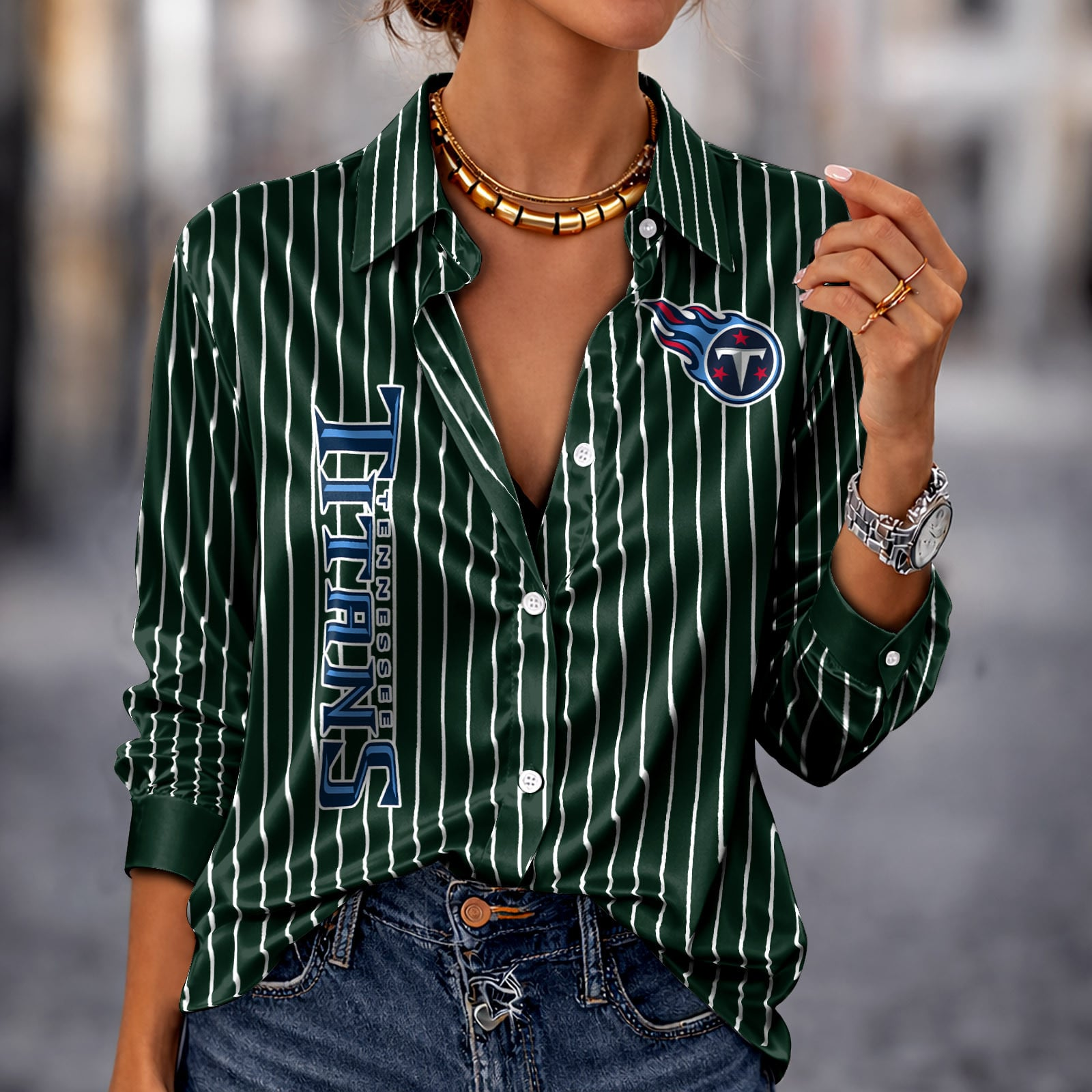 TEN x NFL Premium Stripe Shirt DATND TANTD 010426 Green