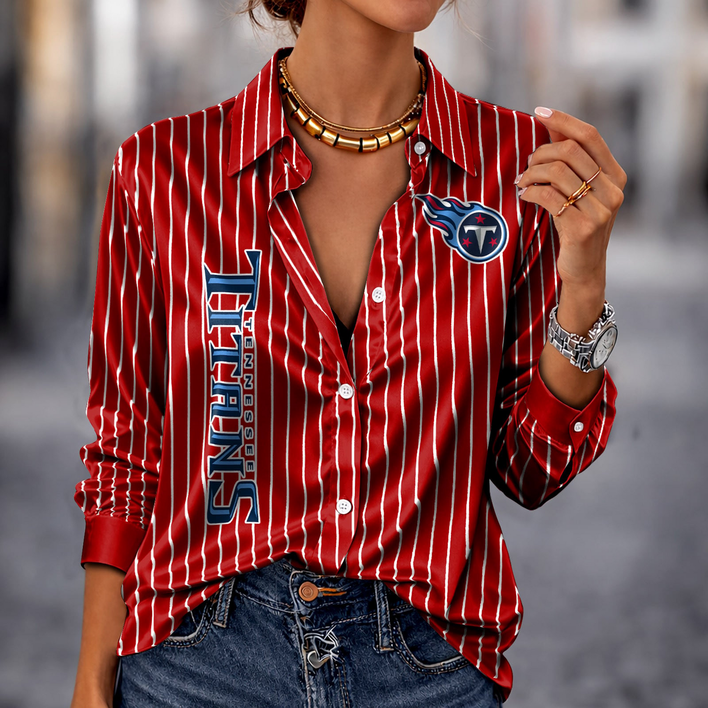 TEN x NFL Premium Stripe Shirt DATND TANTD 010426 Red