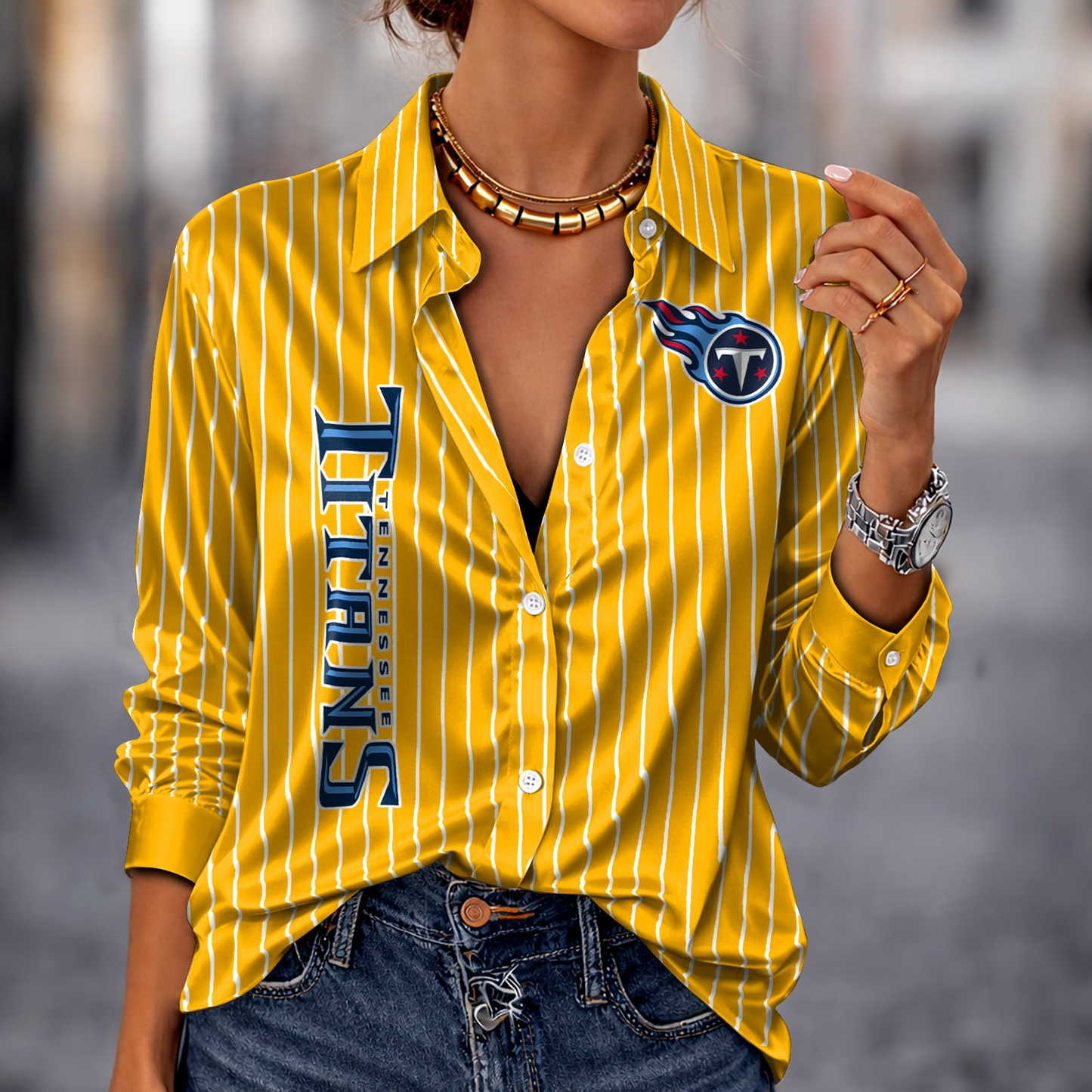 TEN x NFL Premium Stripe Shirt DATND TANTD 010426 Yellow
