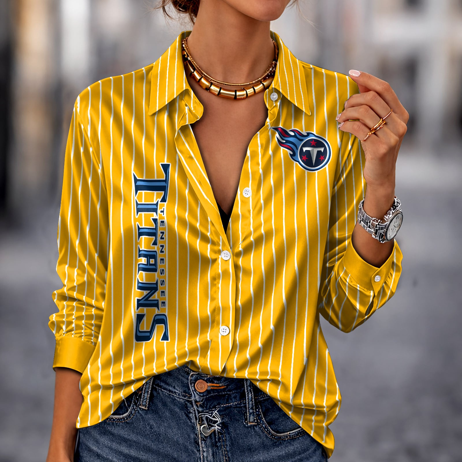 TEN x NFL Premium Stripe Shirt DATND TANTD 010426 Yellow