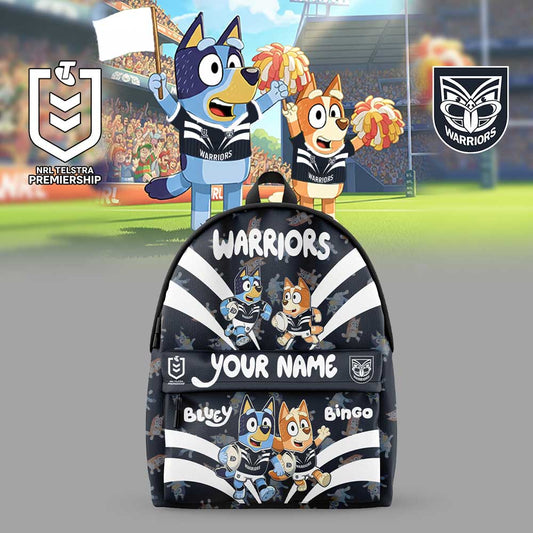WAR x NRL Bluey and Bingo Back Pack Custom Name For Fans 2803 DatND DVT