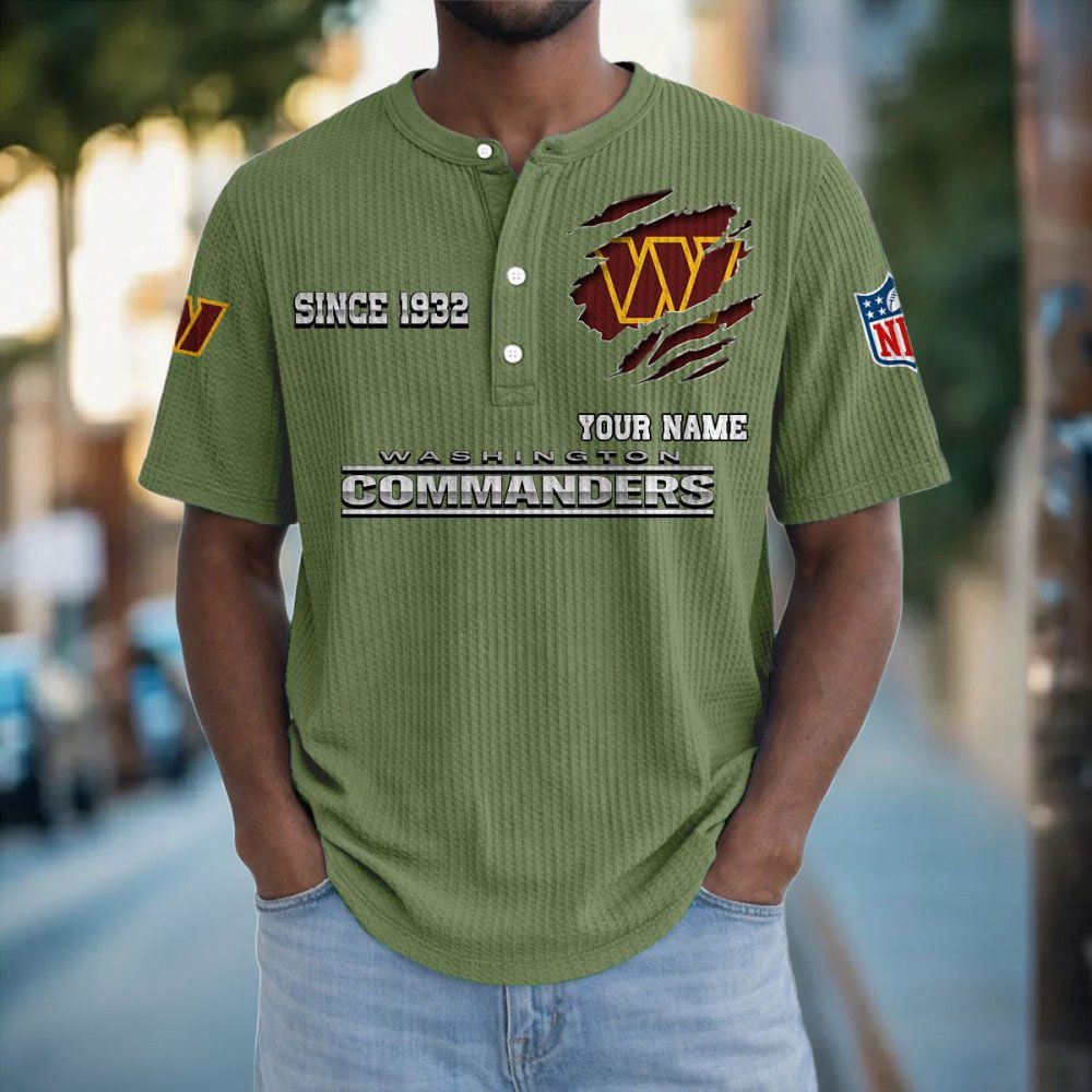 WAS x NFL Crew Neck Button Henley Tshirt 0405 DatND DVT
