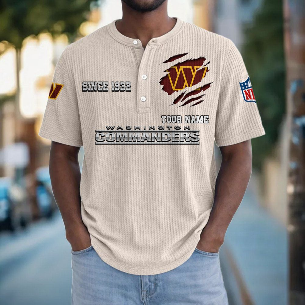 WAS x NFL Crew Neck Button Henley Tshirt 0405 DatND DVT