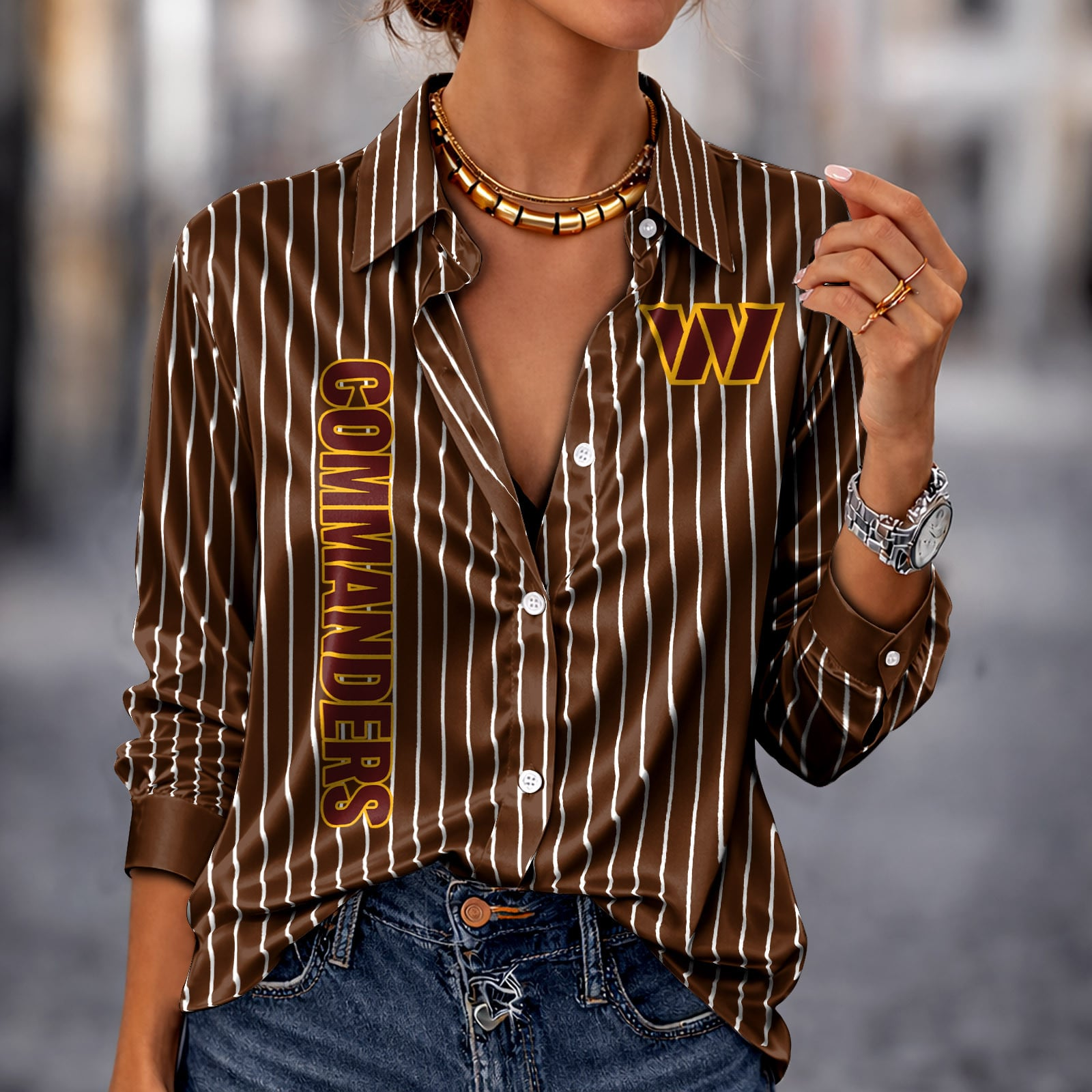 WAS x NFL Premium Stripe Shirt DATND TANTD 010426 Brown