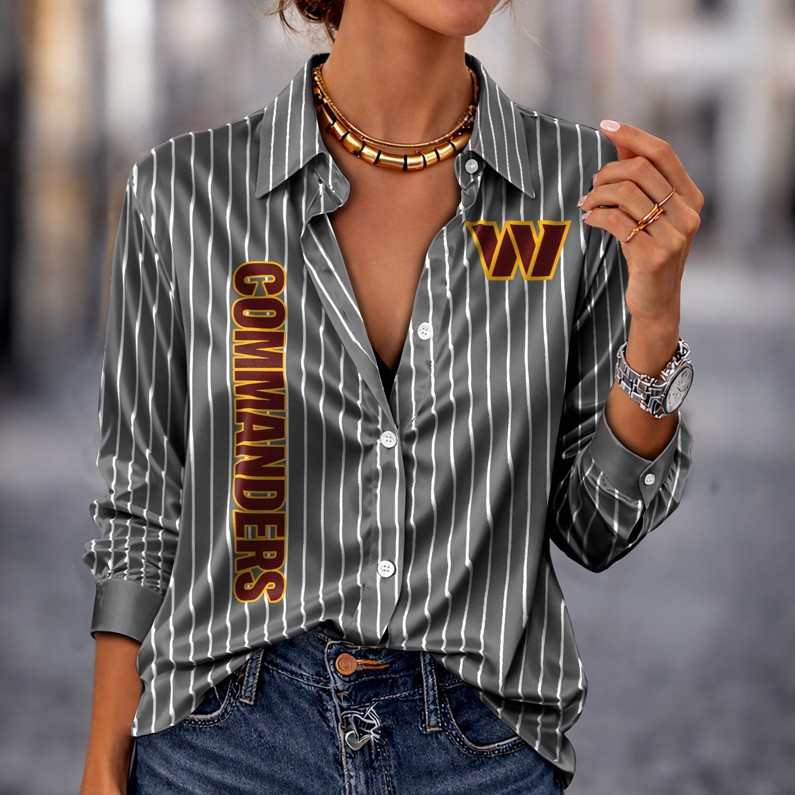 WAS x NFL Premium Stripe Shirt DATND TANTD 010426 Grey
