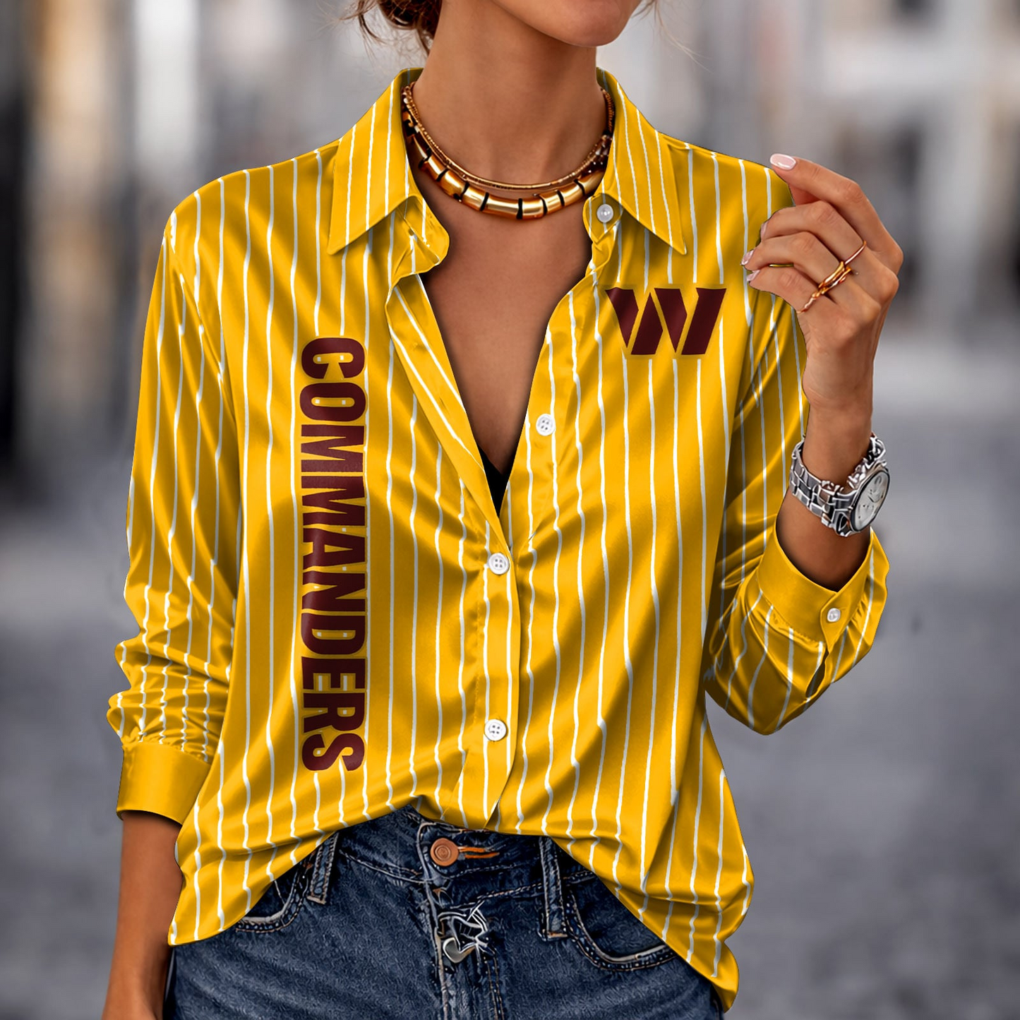 WAS x NFL Premium Stripe Shirt DATND TANTD 010426 Yellow