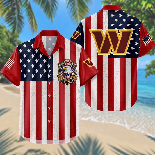 WAS x NFL USA Flag 250 Years Independence 1776–2026 Hawaiian Shirt 2104 DatND DVT