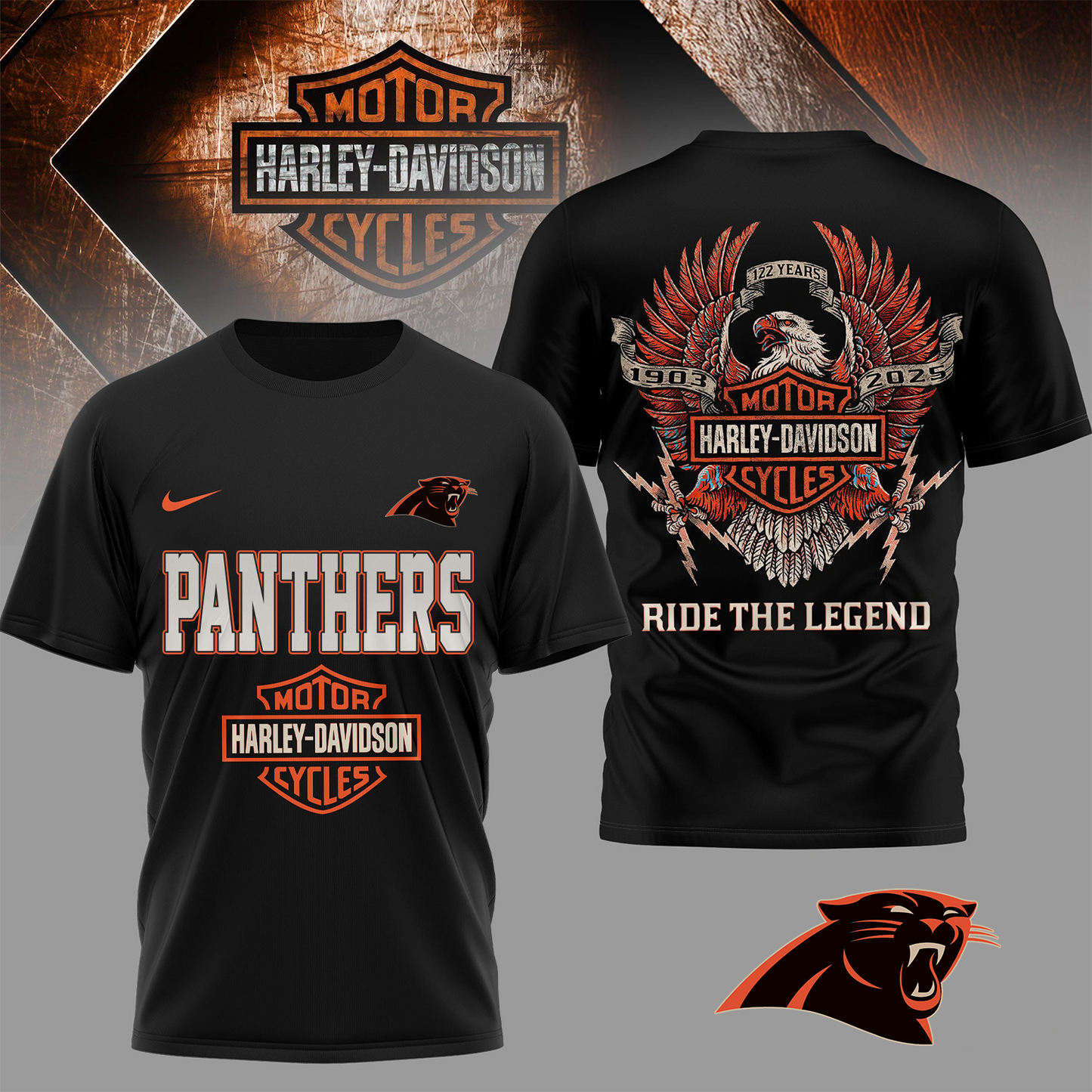 CAR Premium NFL 122 Year Harley Davidson 3D Shirt 2603 DatND DVT