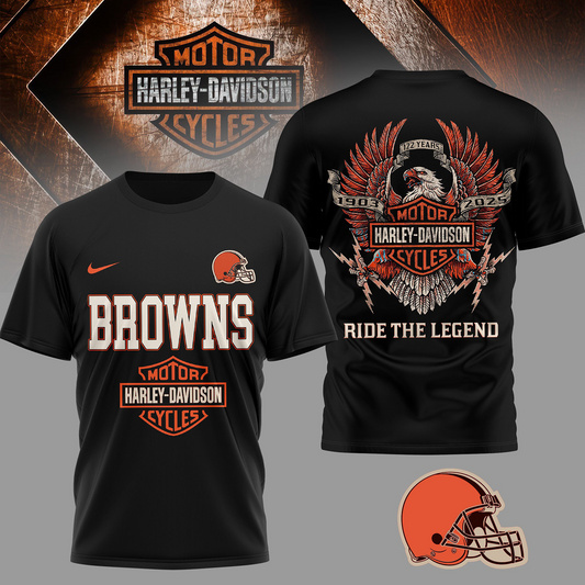 CLE Premium NFL 122 Year Harley Davidson 3D Shirt 2603 DatND DVT