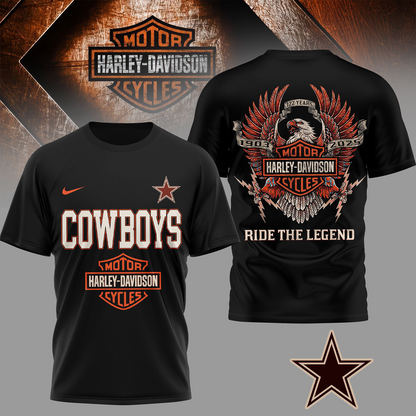 DAL Premium NFL 122 Year Harley Davidson 3D Shirt 2603 DatND DVT