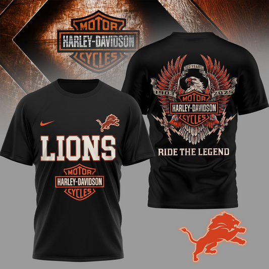 DET Premium NFL 122 Year Harley Davidson 3D Shirt 2603 DatND DVT
