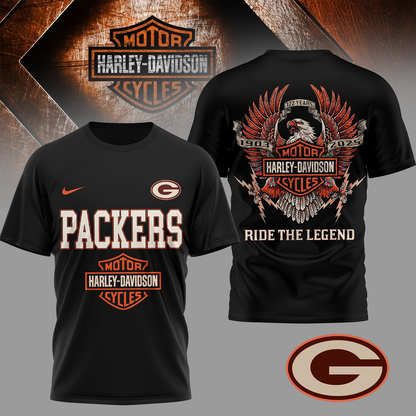 GB Premium NFL 122 Year Harley Davidson 3D Shirt 2603 DatND DVT