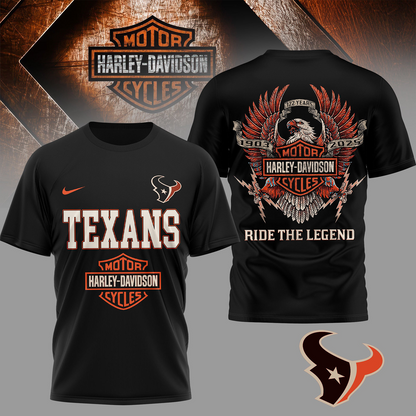 HOU Premium NFL 122 Year Harley Davidson 3D Shirt 2603 DatND DVT