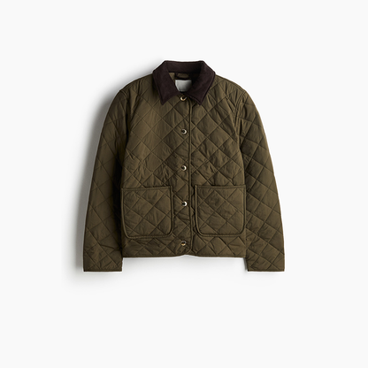 Olive Green Diamond Quilted Jacket