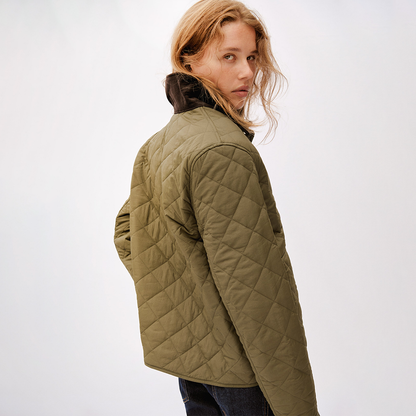 Olive Green Diamond Quilted Jacket