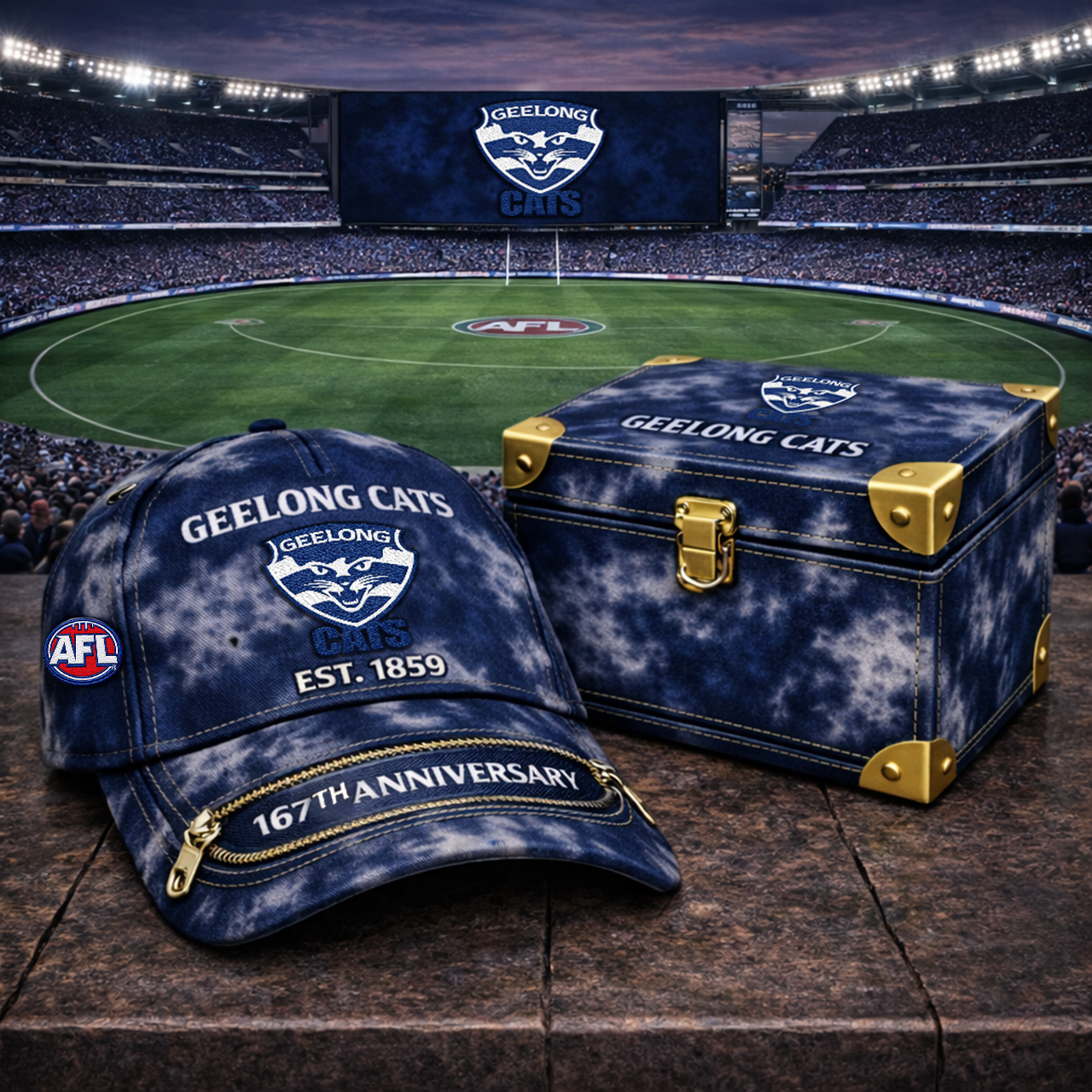 Premium AFL GC Anniversary Tie-Dye Heritage Zipper Cap V9 NMD TTV