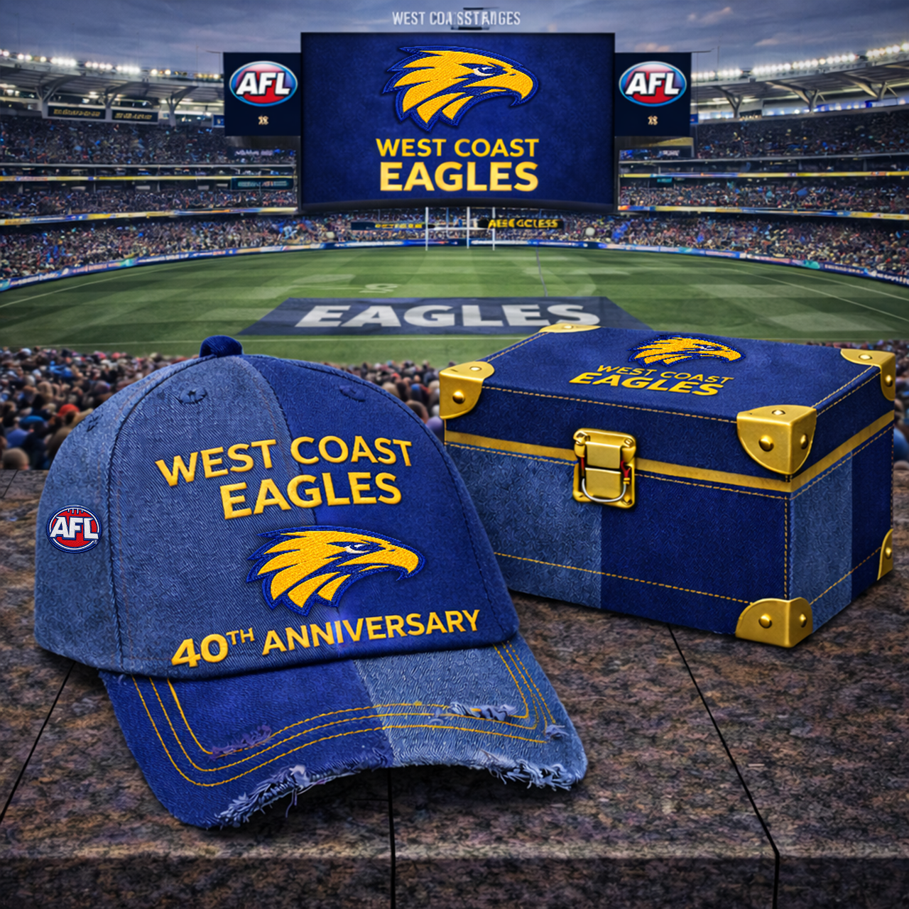 Premium AFL WCE Anniversary Vintage Two-Tone Distressed Cap V11 NMD TTV