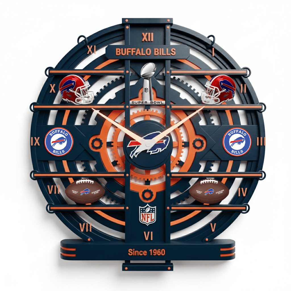 Premium NFL BUF Arcylic Wall Clock V1 NMD TTV