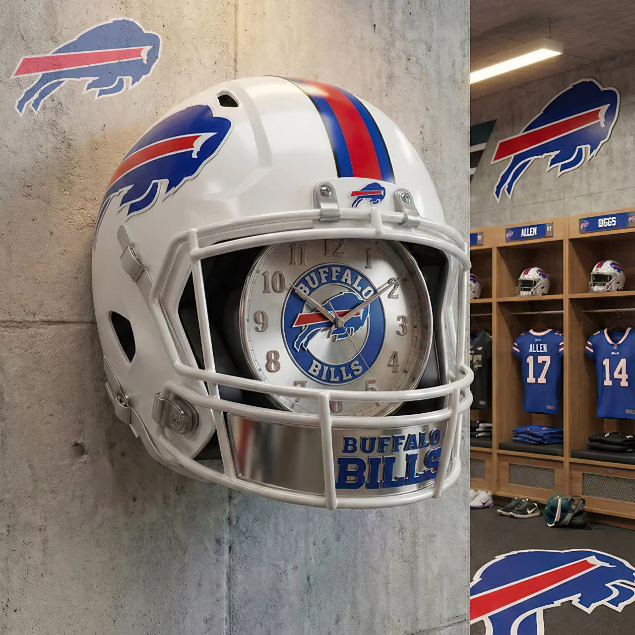 Premium NFL BUF Helmet Wall Clock V2 NMD TTV