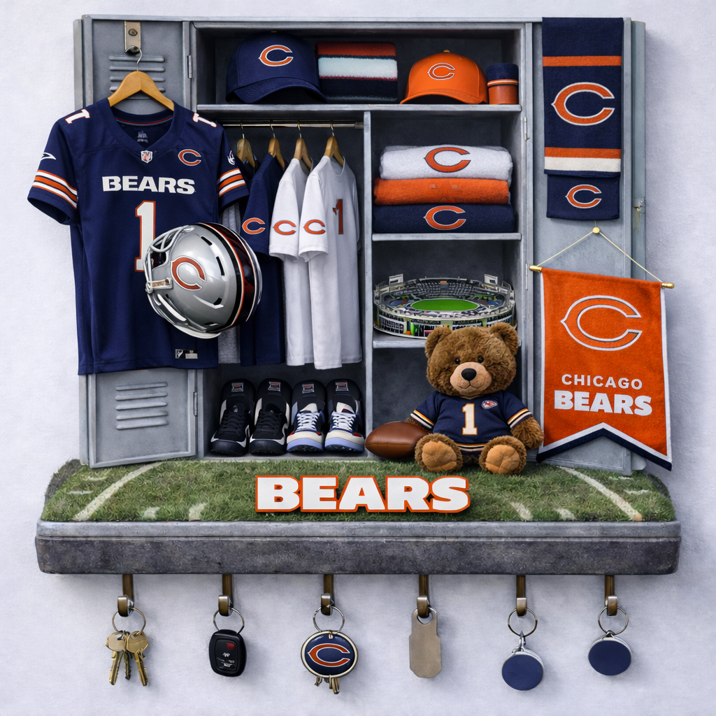 Premium NFL CHI Locker Key Holder V2 NMD TTV